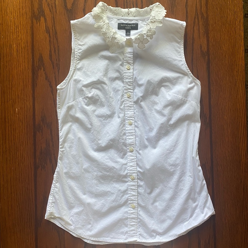 Banana republic flower collar blouse